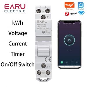 Tuya Andrea KWH-Compteur d'énergie sur rail DIN avec minuterie intelligente, Wi-Fi, minuterie