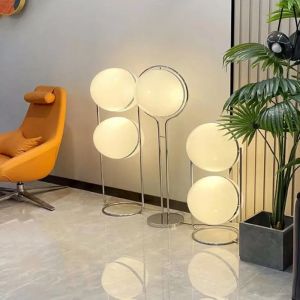 Garrault-Lampe LED Boule Acrylique Blanche, Lampadaire Nordique, Salon, Chambre d'Hôtel, Métal