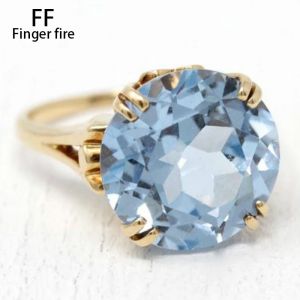 Bague de fiançailles romantique en diamant bleu clair pour femme, Simple, à la mode, princesse de