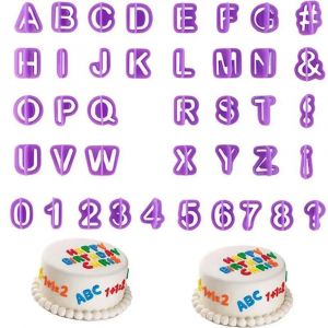 40 pi&egrave;ces/ensemble Alphabet g&acirc;teau moules Figure en plastique lettre Fondant moule gla&ccedil;age Cookie