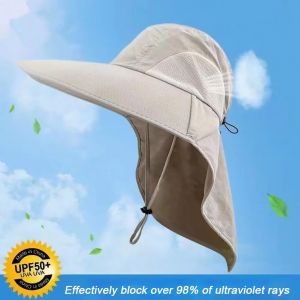 Chapeau de soleil à large bord avec rabat de cou pour hommes et femmes, casquette safari, protection