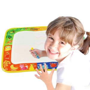 Tapis de gribouillage &agrave; l'eau et 1 stylo magique, planche &agrave; dessin Non toxique, jouets de coloriage,