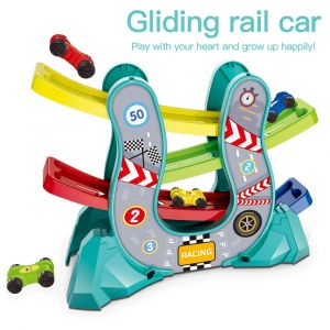 Gliding Cars Ramp Racer Cars Race Track Car 4 niveaux Zig Zag Ramp Car Racing Toy Vehicles for