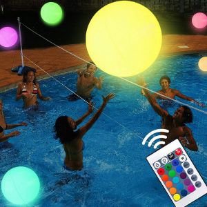 Boule de jardin LED extérieure télécommande piscine gonflable ballon LED 16 couleurs boule gonflable