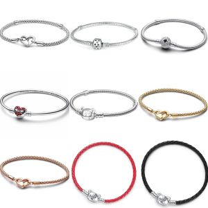 Bracelet argent 925 original 17-20CM amour coeur ours shiyne &eacute;toile Zircon bracelet adapt&eacute; pour