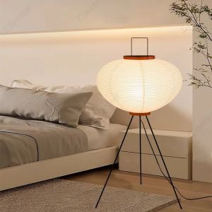 Lampadaire LED en papier de riz, r&eacute;tro et minimaliste, salon, chambre &agrave; coucher, &eacute;tude, escales