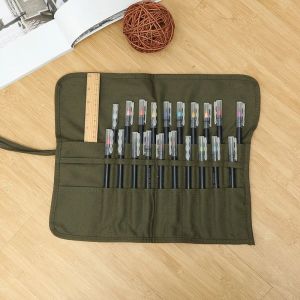Rouleau de stylos en toile Durable, sac pour pinceaux, stylo à dessin d'artiste, enveloppe