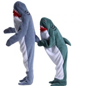 Dr&ocirc;le Cosplay requin Onesie Costume Costume adulte pyjama dessin anim&eacute; Halloween no&euml;l carnaval