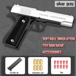 Noir automatique Colt 1911 coque automatique balle molle jouet pistolet pistolet à Air CS arme de