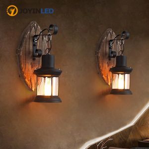 Vintage industriel LED Cage applique murale rétro Loft appliques noir abat-jour E27 applique