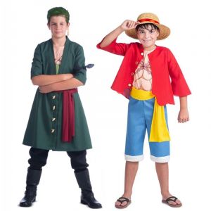 Anime garçon Roronoa Zoro Cosplay chapeau de paille Muscle Luffy costume pour enfants