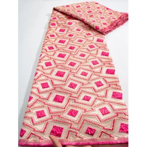 NigWin-Tissu en dentelle de brocart africain pour femmes, tissu en dentelle Jacquard, dentelle