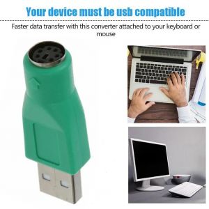 Adaptateur PS / 2 femelle vers USB mâle vers PS2 Mini Din 6 broches, convertisseur pour clavier