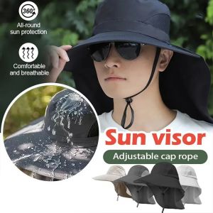 Chapeau de Soleil à Large Bord avec Rabat de Cou pour Homme et Femme, Casquette de Safari Respirante
