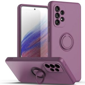 Coque en Silicone liquide avec anneau de support, étui pour Samsung Galaxy S22 S21 FE Note20 Ultra