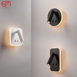 3W 10W applique murale rétro-éclairage 350 degrés rotation réglable applique hôtel chambre chevet