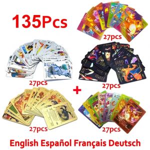 Carte Pokemon anglaise espagnole fran&ccedil;ais allemande or color&eacute; Vmax GX EX V cartes Pikachu Charizard