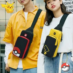 Sac de poitrine de rangement à bandoulière Pokemon Pikachu pour Nintendo Switch Oled, étui de