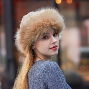 Nouveau &eacute;pais chaud russe chapeau dames daim Bomber chapeau coupe-vent femmes chapeau de fourrure