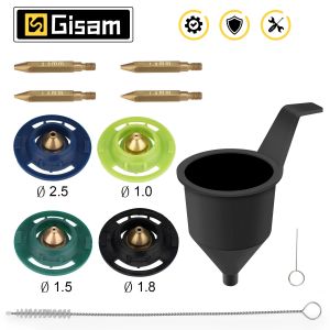 Buse de pistolet de pulv&eacute;risation &eacute;lectrique 11 pi&egrave;ces/ensemble 1.0/1.5/1.8/2.5mm, pointe de