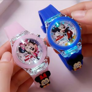 Disney Mickey enfants montres filles couleur Source de lumière Silicone princesse Elsa enfants