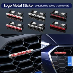 Badge de calandre avant en métal avec Logo Quattro, autocollants pour Audi Sline A3 A4 A5 A6 A7 A8