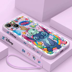 Coque de téléphone Disney Cute Stitch pour Apple iPhone, coque avec UL, magasins de liquides, 15,