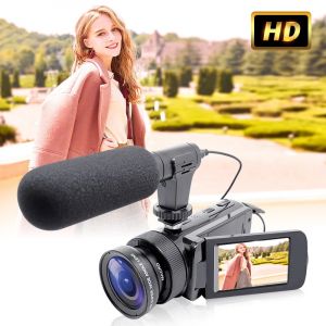 Appareil photo num&eacute;rique avec microphone, 1080P, n'aime num&eacute;rique 16X, &eacute;cran selfie rabattable,