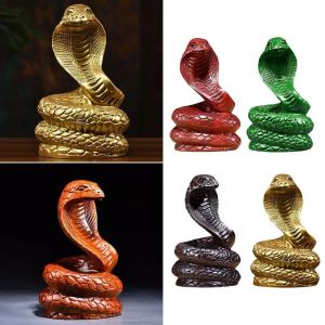 Sculpture Vintage en bois massif, ornements en forme de serpent, Sculpture de bureau, salon,