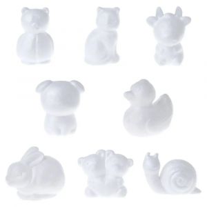 Boules en mousse de polystyrène blanc en forme d'animaux, artisanat en polystyrène pour enfants,