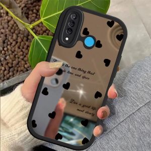 Étui imprimé coeur d'amour pour Huawei Mate 20 Pro P40 Lite 4G P30 Lite P20 silicone miroir souple