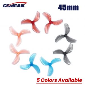 Gemfan – hélice PC à 3 pales 45mm, 8 pièces, montage en T, moteur 0805 1mm 1.5mm pour Drones FPV RC