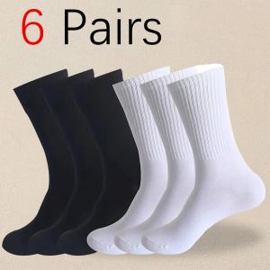 6 paires femmes solide noir blanc chaussettes Simple &agrave; la mode antibact&eacute;rien d&eacute;sodorisant absorbant
