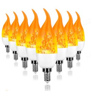 LED E27 E14 B22 USB lumière d'ambiance flamme clignotant bougie 220V 110V livre lampe éclairage
