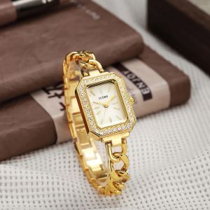 Montre &agrave; quartz pour femme, &eacute;chelle de barre de mode de grande valeur, cadran carr&eacute;, bande d'acier