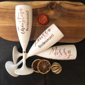 Flûtes à Champagne personnalisées, cadeau de fête prénuptiale, flûte de demoiselle d'honneur,