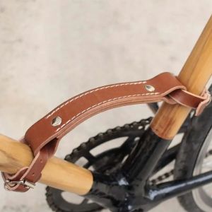 Sangle de poignée de vélo en cuir, couche supérieure, cadre de vélo, levage de transport, poignée