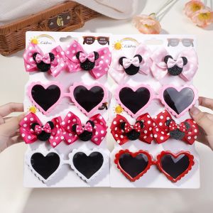 Pinces &agrave; cheveux r&eacute;tro &agrave; pois pour enfants, 3 pi&egrave;ces/ensemble, lunettes de soleil imprim&eacute;es faites &agrave;