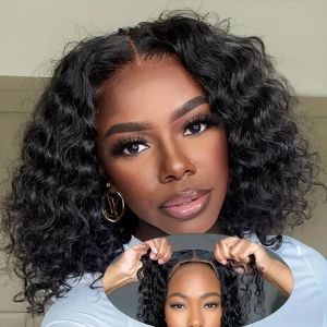 12A Wear Go sans colle vague d'eau courte Bob perruques dentelle avant perruque de cheveux humains