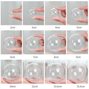 Boule creuse en plastique Transparent, diamètre 10-200mm, pour bricolage, décoration faite à la
