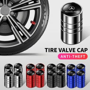 Bouchons de Valve de pneu en aluminium, 4 pièces, couvercle anti-poussière pour emblème de voiture,