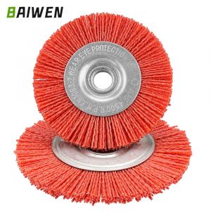 Brosse à roue en Nylon de 125mm, fil abrasif, meulage, polissage, meuleuse d'établi pour roue de