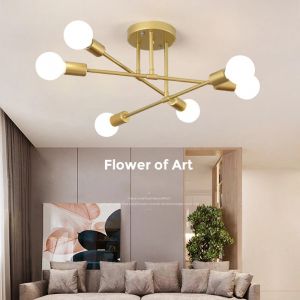 Rétro industriel en fer forgé matériel 6 têtes LED plafonnier maison Luminaire moderne salon lumière
