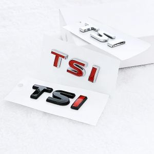 3D ABS Chrome noir Logo TSI emblème lettres voiture coffre Badge pour VW Polo Jetta Golf 4 5 6 7 8