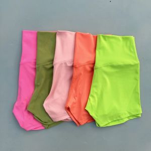 Couleur unie serré femmes Fitness Sport court taille haute Yoga court Legging Squatting preuve