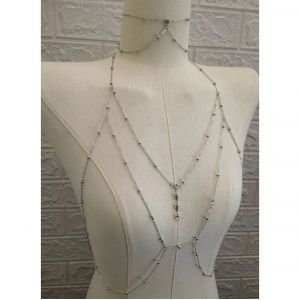 Bijoux de corps en m&eacute;tal pour femmes, buste, style sexy, bikini creux, dames, sein, cristal,