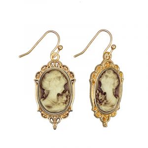 Victoria Lady reine camée boucle d'oreille pour femmes couleur or gris rose rouge blanc perle bijoux