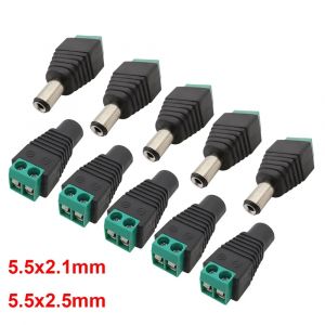 5/10 pi&egrave;ces 5.5x2.1mm 5.5x2.5mm alimentation cc m&acirc;le femelle prise Jack connecteur adaptateur pour