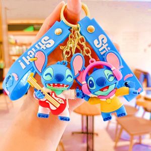 Porte-clés dessin animé Disney Mickey Mouse Minnie Lilo & Stitch, pendentif de voiture, jouets pour