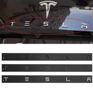 1 pièces 3D ABS Logo Tesla emblème lettres coffre de voiture Badge lettre arrière étiquette